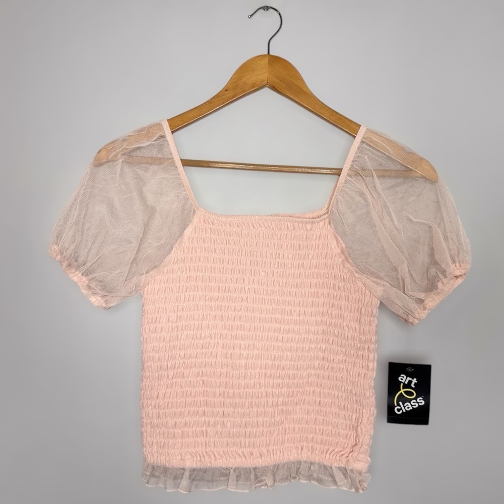 New Art Class Girls Light Pink Large (10/12) Top for Kids